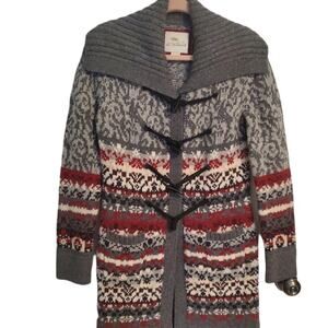 BOB TIMBERLAKE Nordic style sweater coat with pockets Dry cleaned Wool sz.SM